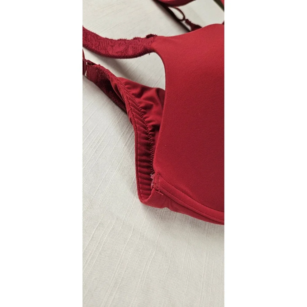 Ambrielle Super‎ Soft Full Coverage Underwire Bra Red 38G Lace Trim 76220-3